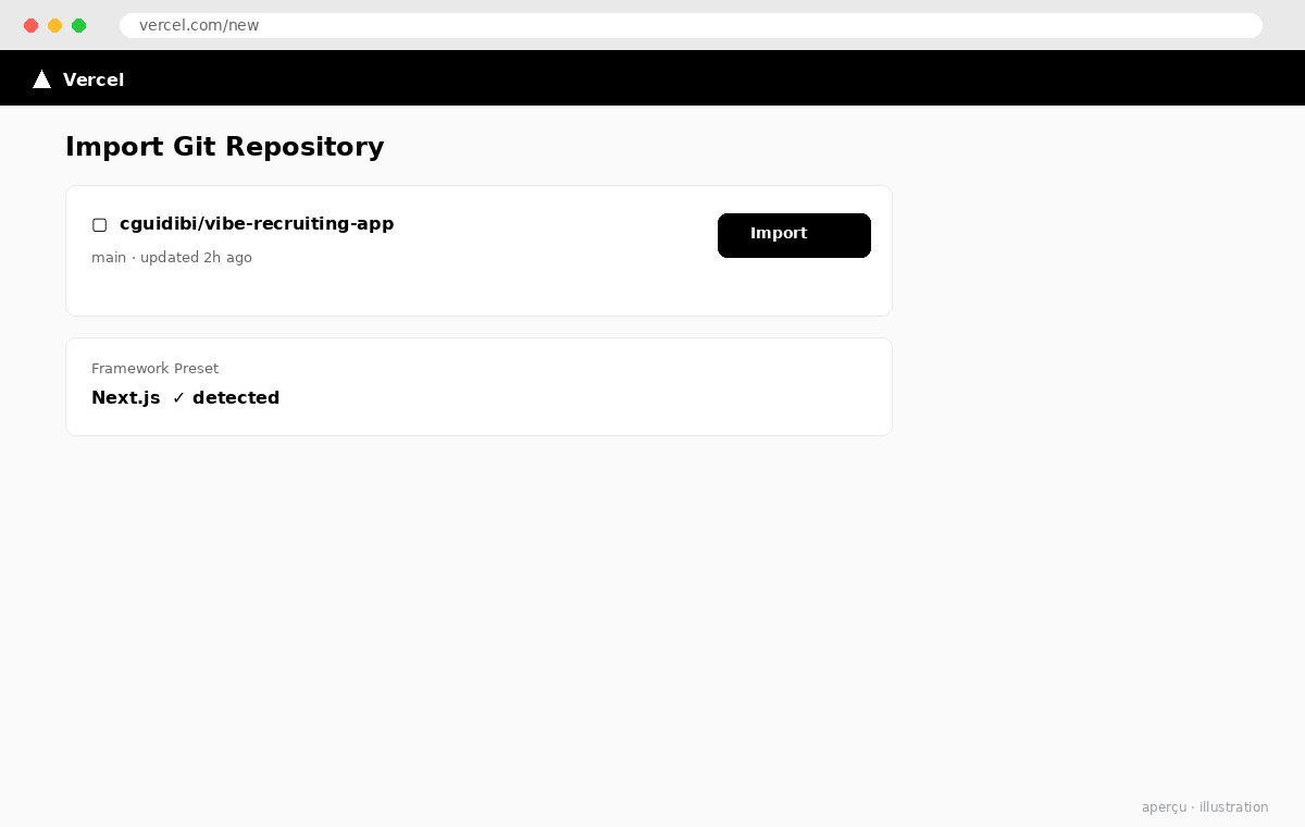 Vercel Import Project screen
